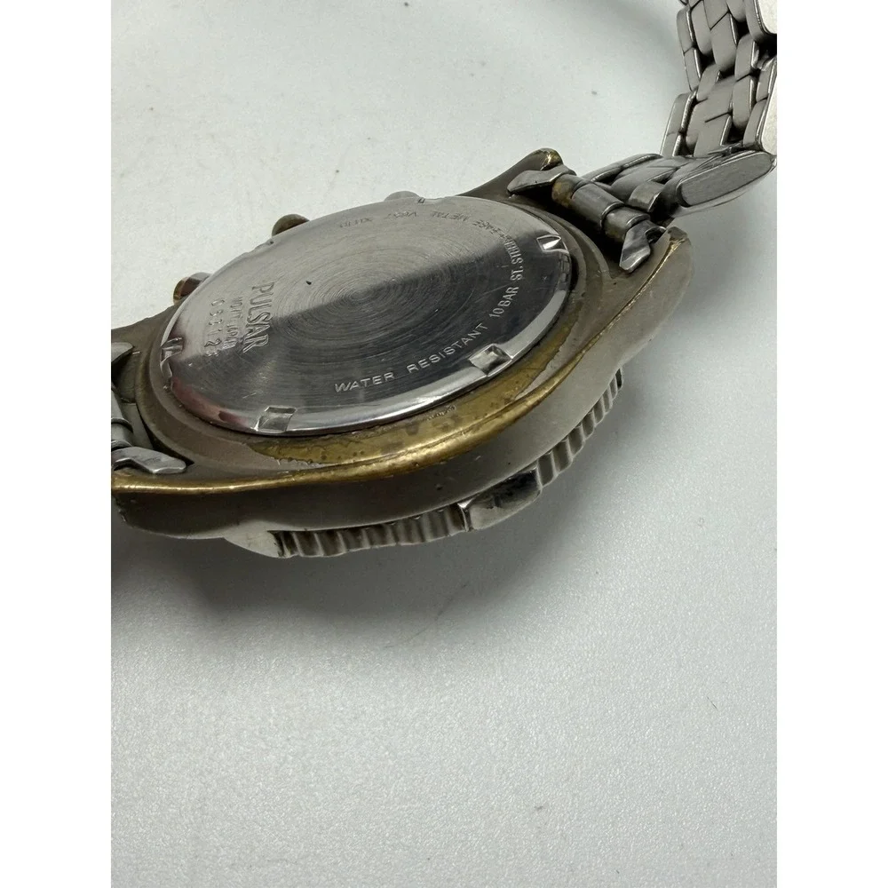 Worn Pulsar V657X010 New Battery Chronograph Mens Watch 38MM‎ 8